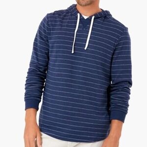 MARINE LAYER Mens DK Pullover Hoodie Navy White Stripe Long Sleeve Size M
